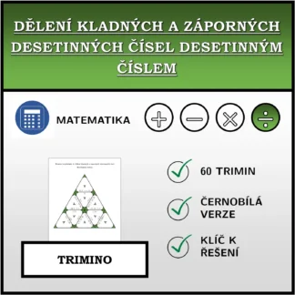 Trimino: Dělení kladných a záporných desetinných čísel desetinným číslem