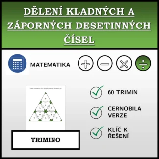 Trimino: Dělení kladných a záporných desetinných čísel