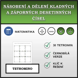 Tetromino: Násobení a dělení kladných a záporných desetinných čísel