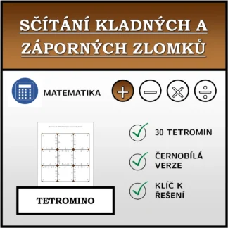 Tetromino: Sčítání kladných a záporných zlomků