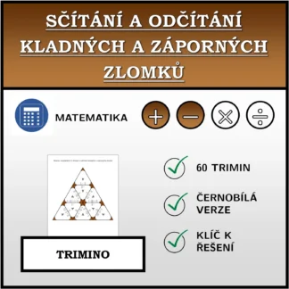 Trimino: Sčítání a odčítání kladných a záporných zlomků