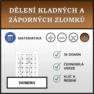 Domino: Dělení kladných a záporných zlomků