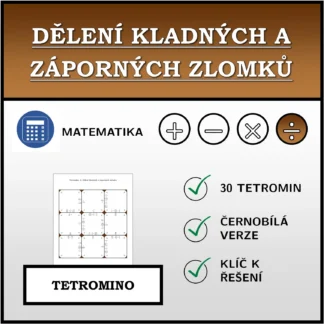 Tetromino: Dělení kladných a záporných zlomků
