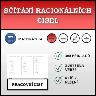 Pracovní list: Sčítání racionálních čísel