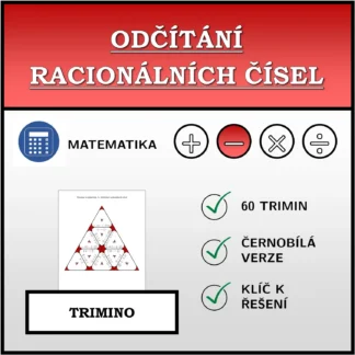 Trimino: Odčítání racionálních čísel