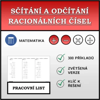 Pracovní list: Sčítání a odčítání racionálních čísel