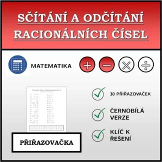 Přiřazovačka: Sčítání a odčítání racionálních čísel