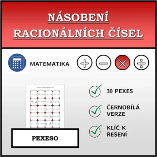 Pexeso: Násobení racionálních čísel