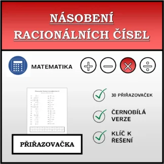 Přiřazovačka: Násobení racionálních čísel