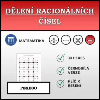 Pexeso: Dělení racionálních čísel
