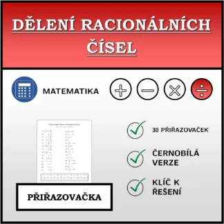 Přiřazovačka: Dělení racionálních čísel