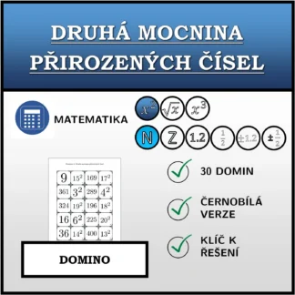 Domino: Druhá mocnina přirozených čísel