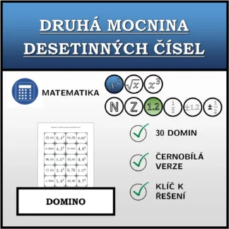 Domino: Druhá mocnina desetinných čísel