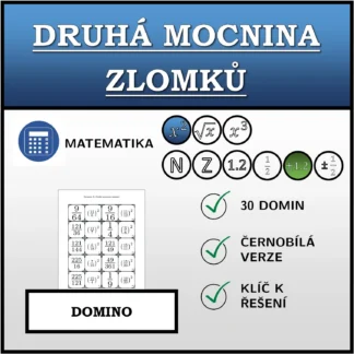 Domino: Druhá mocnina zlomků