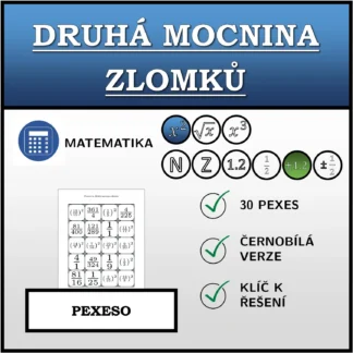 Pexeso: Druhá mocnina zlomků