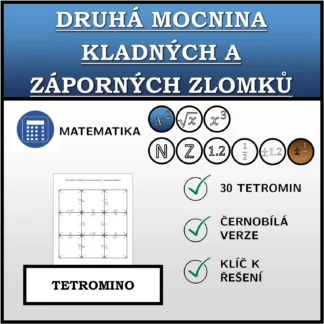 Tetromino: Druhá mocnina kladných a záporných zlomků