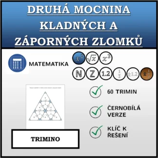 Trimino: Druhá mocnina kladných a záporných zlomků