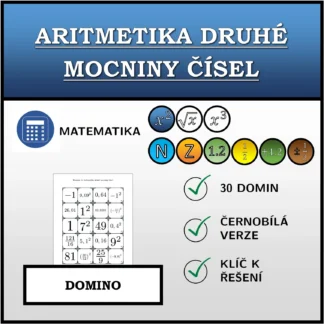 Domino: Aritmetika druhé mocniny čísel