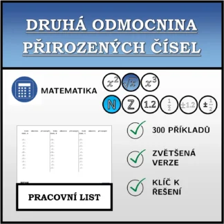 Pracovní list: Druhá odmocnina přirozených čísel