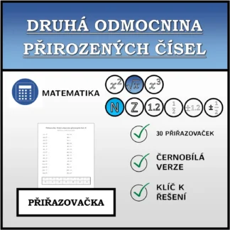 Přiřazovačka: Druhá odmocnina přirozených čísel