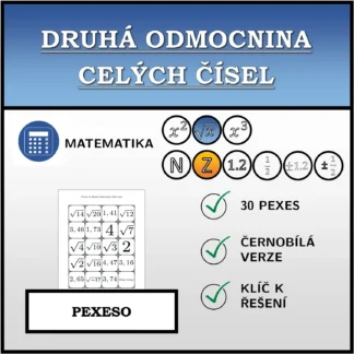 Pexeso: Druhá odmocnina celých čísel