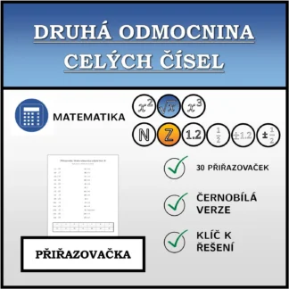 Přiřazovačka: Druhá odmocnina celých čísel