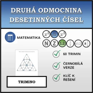 Trimino: Druhá odmocnina desetinných čísel