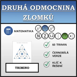 Trimino: Druhá odmocnina zlomků