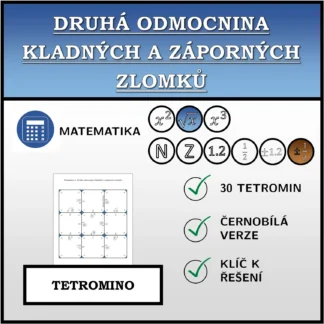 Tetromino: Druhá odmocnina kladných a záporných zlomků