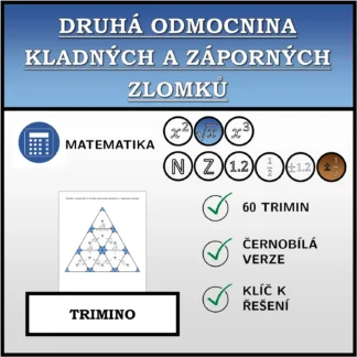 Trimino: Druhá odmocnina kladných a záporných zlomků