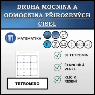 Tetromino: Druhá mocnina a odmocnina přirozených čísel