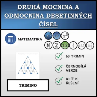 Trimino: Druhá mocnina a odmocnina desetinných čísel